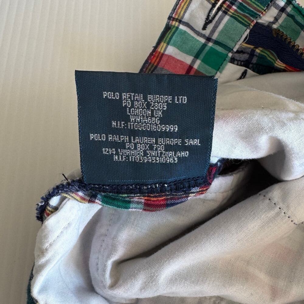 Polo Ralph Lauren Boys 8 Madras Plaid Cotton Shorts Navy Red Green Preppy Summer - Picture 11 of 12